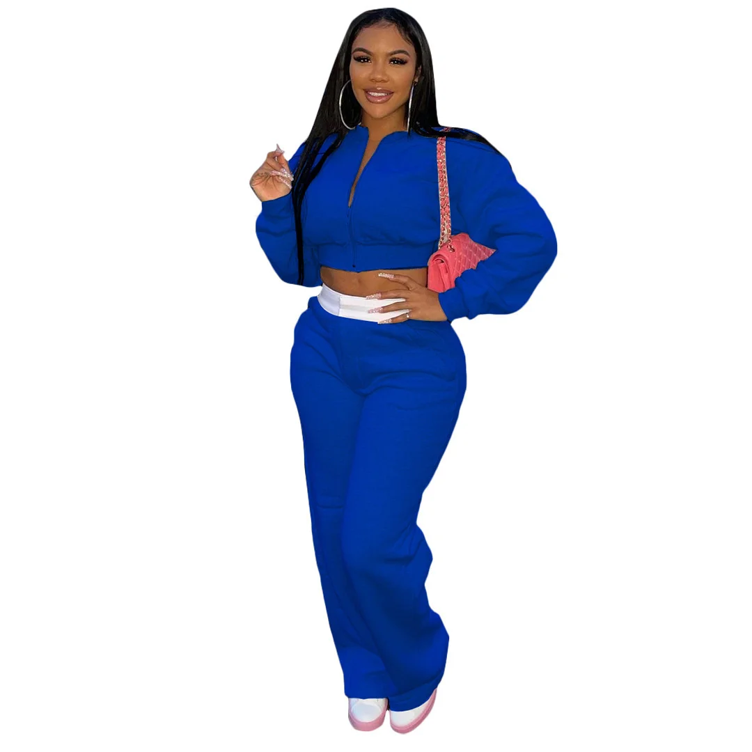 

Sexy Two Piece Set Outfits Thick Sweatshirt Tops And Pants Sets Women Loose Women's Clothing Solid Winter Trousers Suits