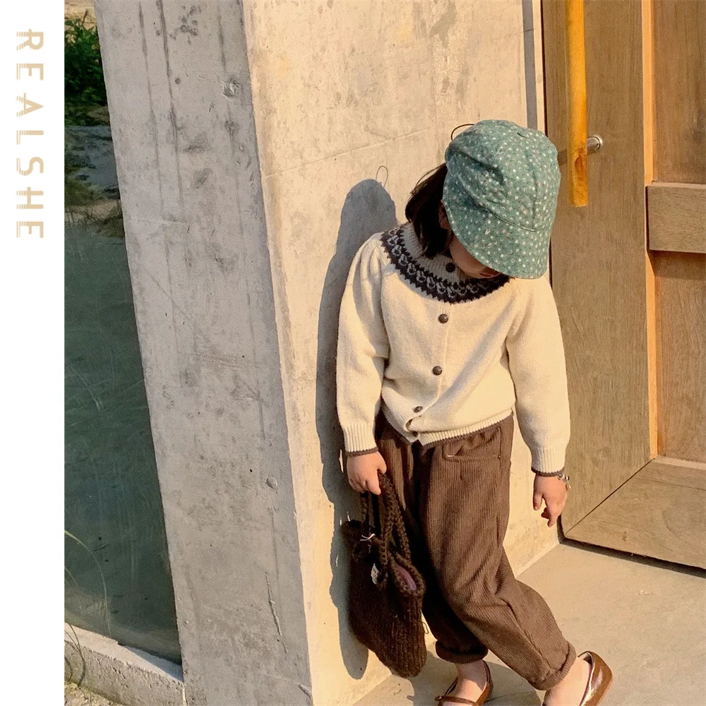 

Toddler Baby Girls Knitted Cardigan Clothes for Spring Autumn Solid O-Neck Kids Knitwear Sweater Coat Children Casual Clothing