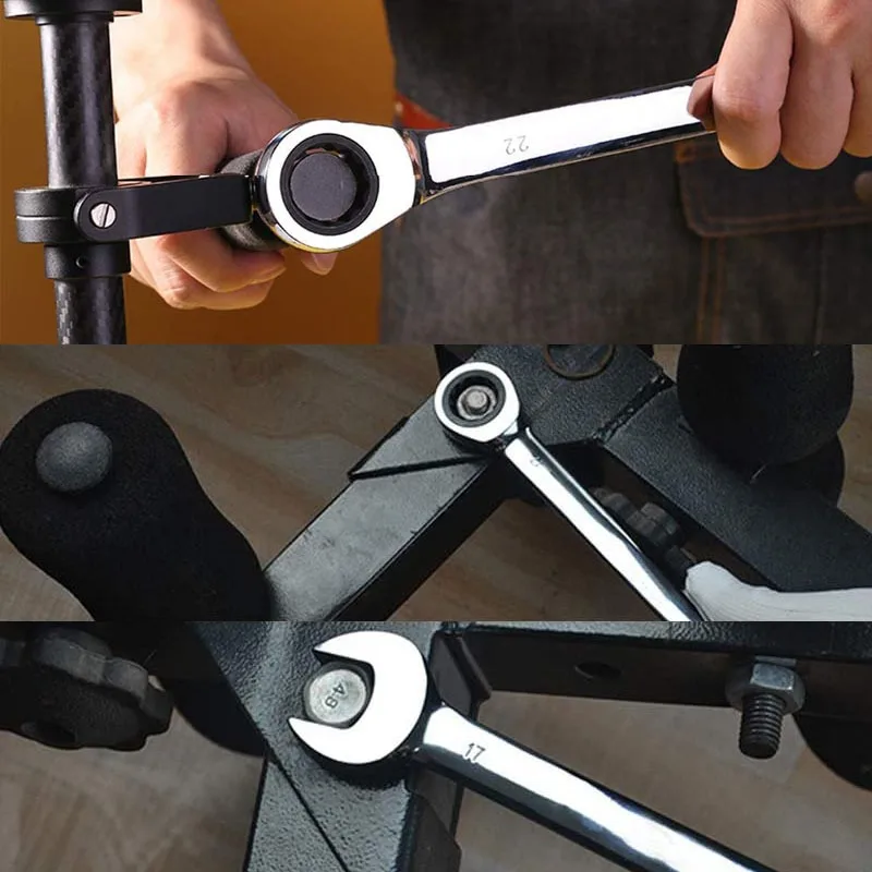 Ключ Гаечный комбинированный с храповым механизмом 8/9/10/11/12/13/14/15/17/18/19 мм