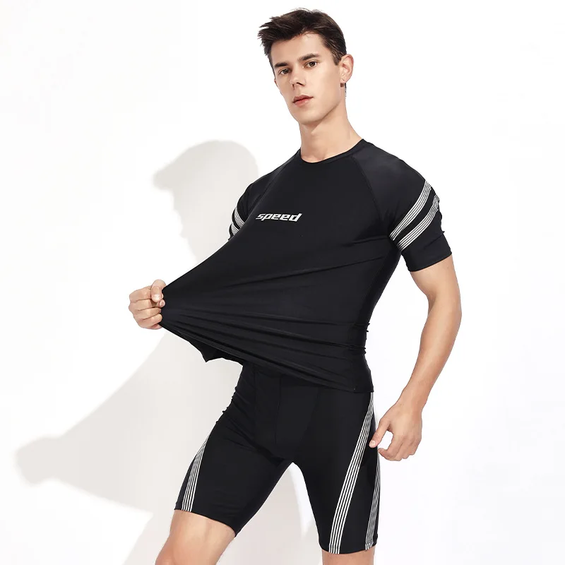 Men Professional Racing Water Sport Surfing Beach Swim Trunks T-Shirt Quick Dry Breathable Competitive Board Shorts Briefs