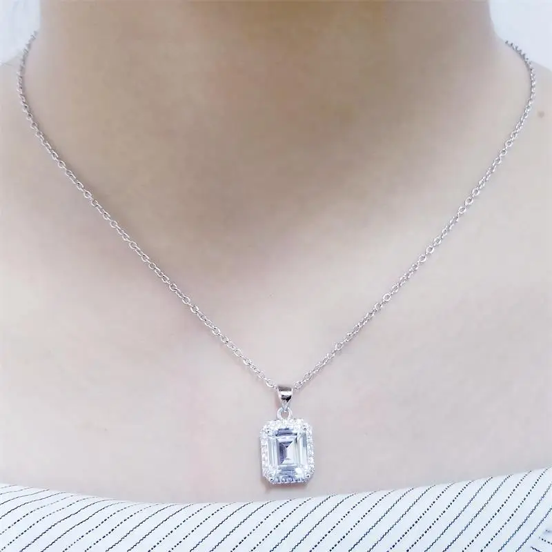 

Silver Color on The Neck Pendants Necklace with Chain for Women Wedding Gift Luxury Fashion Jewelri Free Shipping Item X1997