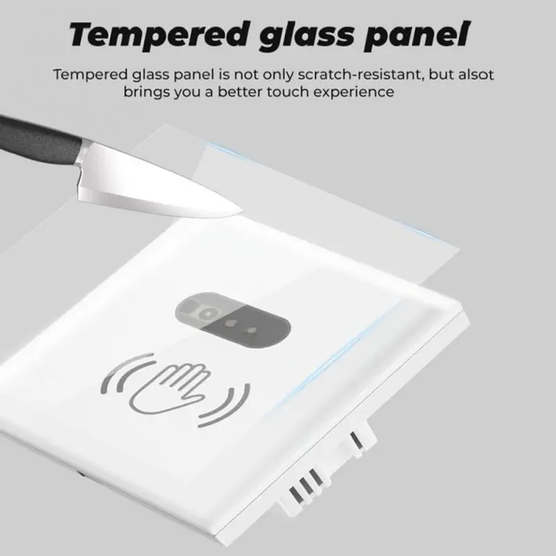 

Non Touch Wall Sensor Switch Smart Touchless Infrared Induction Glass Switch Panel 10cm Sensing Distance US EU AU UK 110V 220V