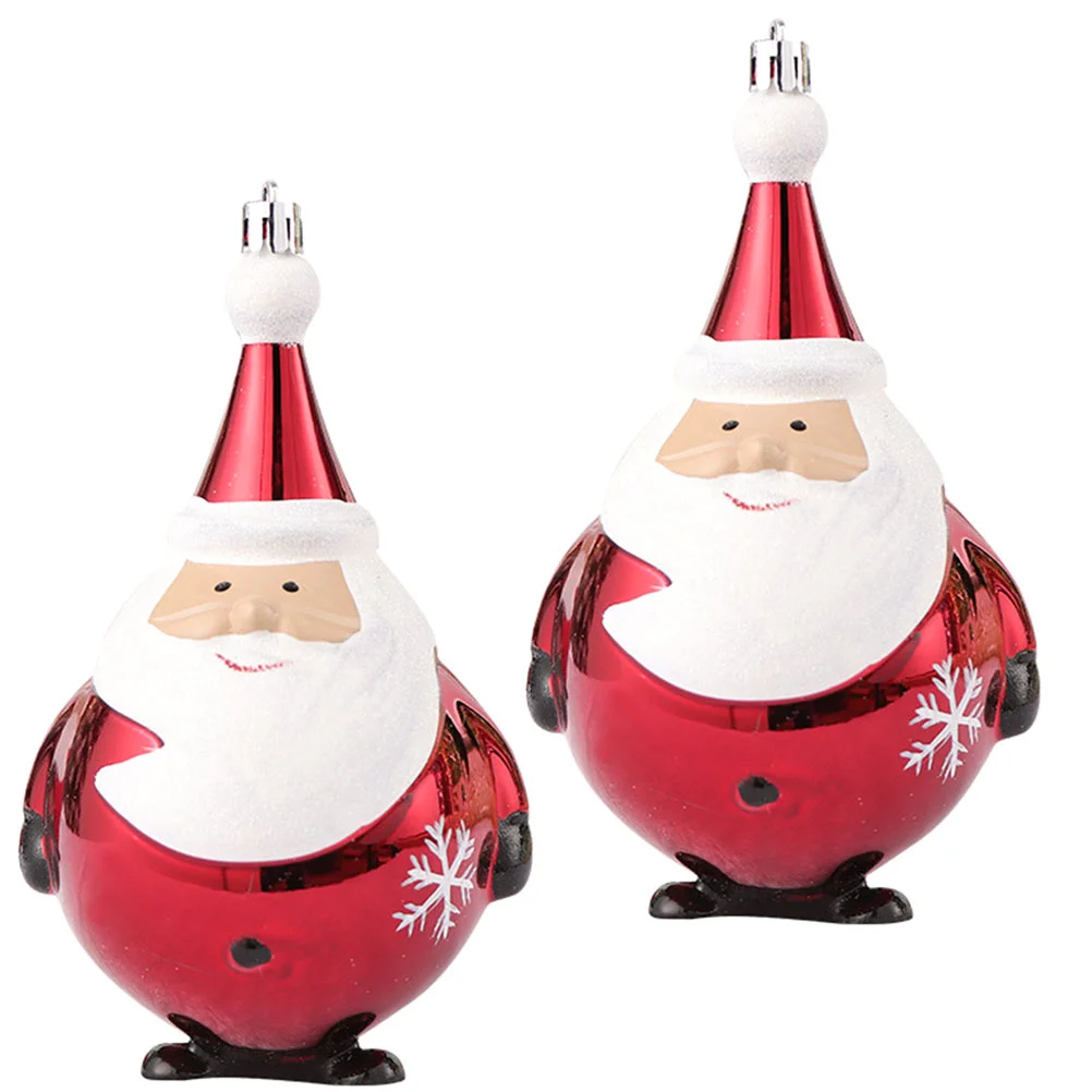 

2 Pcs Decor Santa Pendant Xmas Hanging Claus Props Christmas Tree Ornaments Decorate Decors Decorations