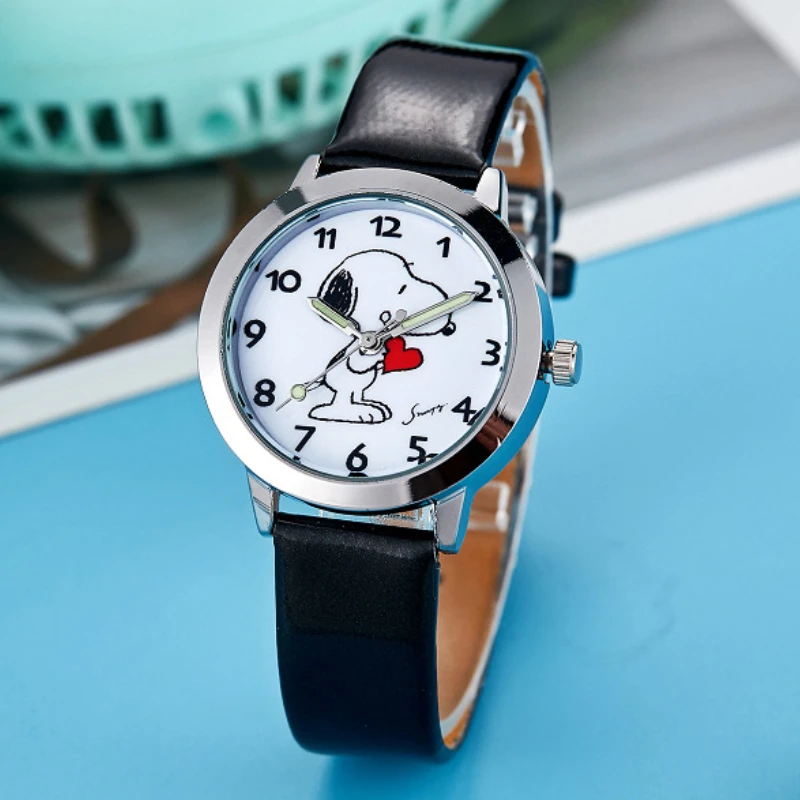 

New Children Cartoon Watch Fashion Cute Dog Quartz Watch for Kids Girl Boy Wristwatch Waterproof Child PU Strap Puppy Clock Gift