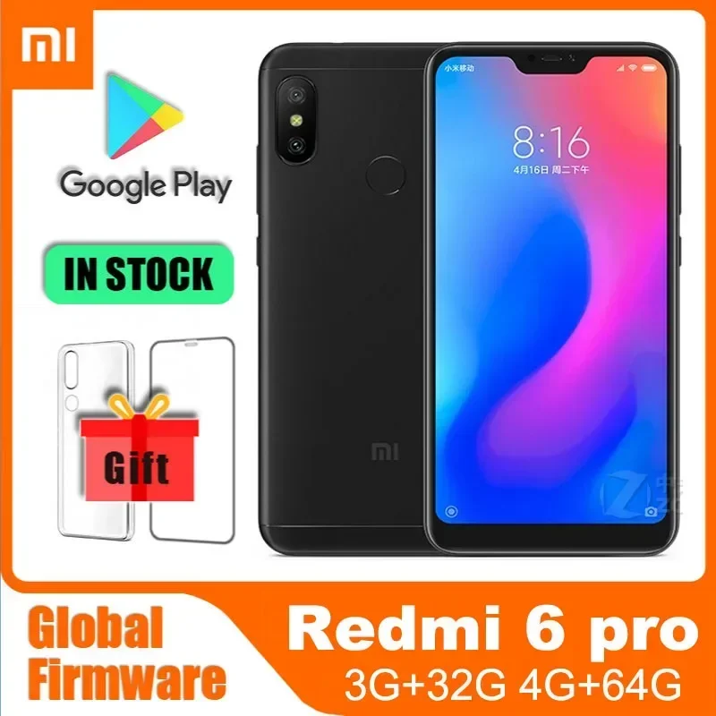 Фото Смартфон Xiaomi Redmi 6 Pro 4G 64 ГБ, глобальная прошивка, аккумулятор 4000 мАч, две SIM-карты, процессор Qualcomm Snapdragon 625, Android, б/у