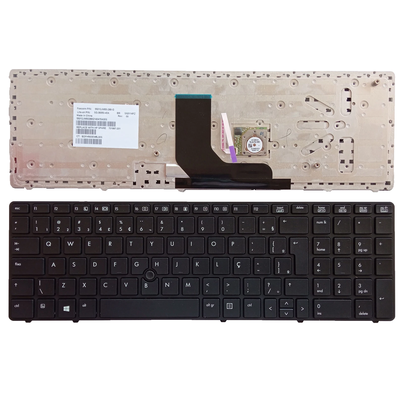 

Shen Zhen Горячая Распродажа Новая клавиатура для ноутбука HP Probook 6560B 6565D 6570D ELITEBOOK 8560 8570P Track-Point BR Макет клавиатуры