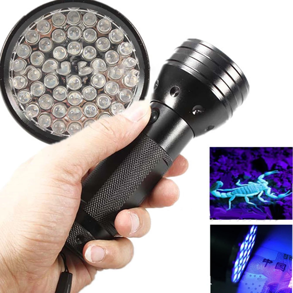

UV Led Torch 51 Leds 395nm UV Torch Light 10000-12000MCD Brightness Black Light Detector Multifunctional Camping Equipment