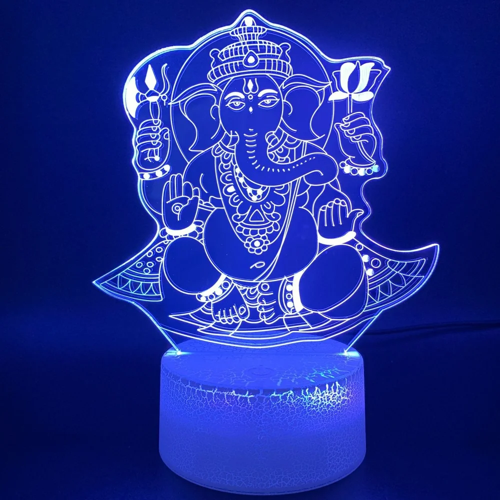

Nighdn Child Night Light for Kids Elephant Buddha 3D Illusion Lamp 7 Color Change Led Nightlight Home Room Decor Birthday Gifts