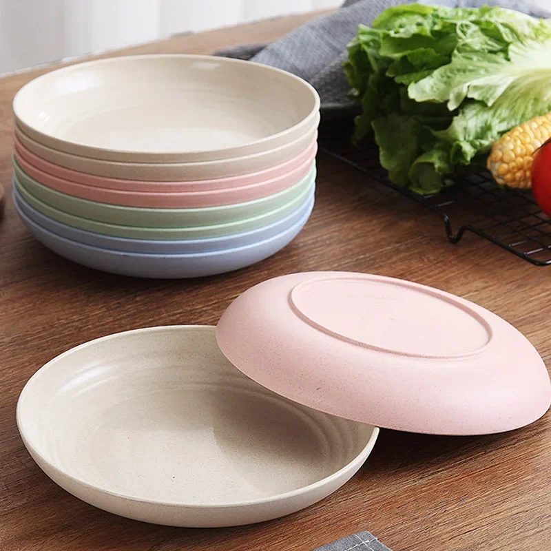 Круглые тарелки из пшеничной соломы