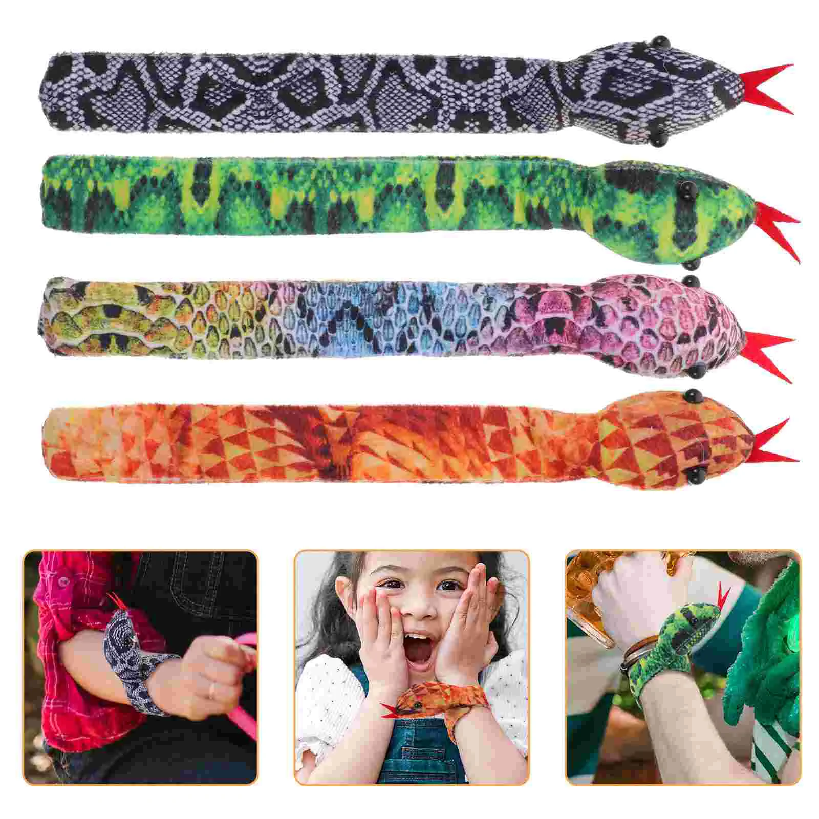 

Snake Ring Slap Bracelets Kids Toys Animal Snap Stuffed Animals Girls Snakes That Look Real Supplies Baby Plush