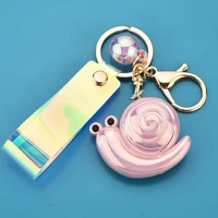 solid color cute cartoon snails keychain bag decoration pendant with lanyard
