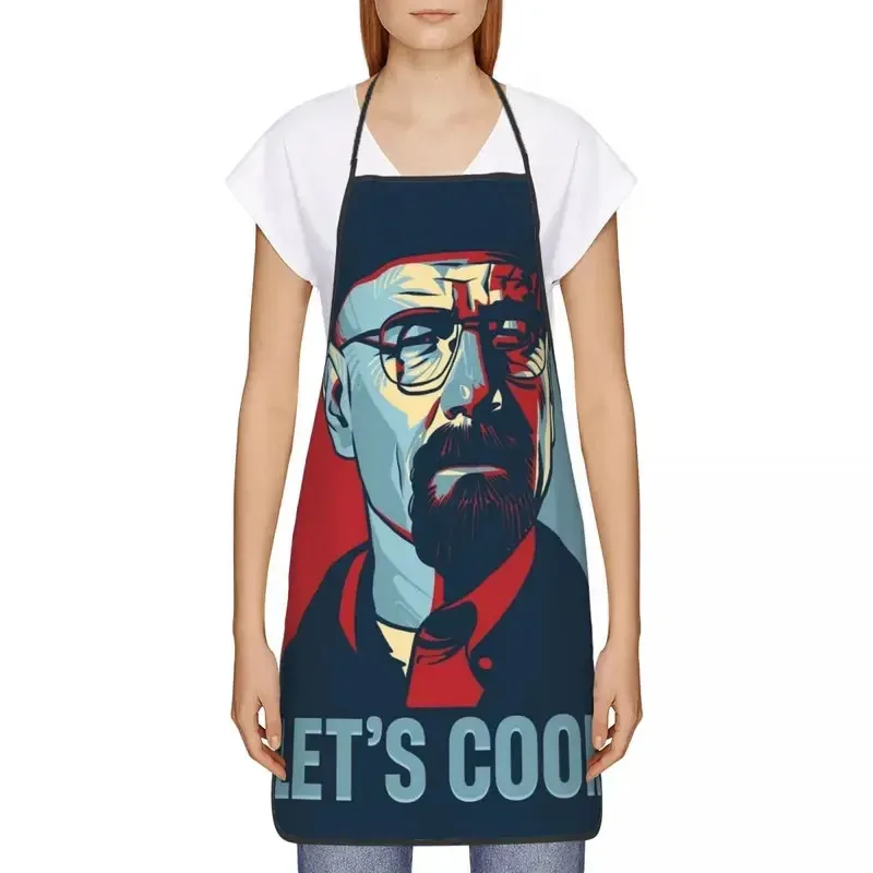 Фото Фартуки «Let's Cook Breaking Bad» для женщин и мужчин, грязеотталкивающие, для кафе, из полиэстера, для уборки дома №4