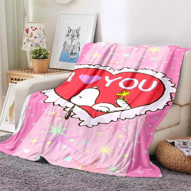 Мультяшное розовое одеяло Snoopy мягкие фланелевые тонкие одеяла для кровати