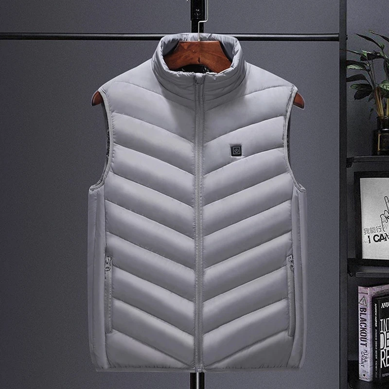 

Men's Autumn Winter high quality Heated Vest Zones Electric Heated Jackets Men's Graphene Heat Coat USB Heating Padded Jacket