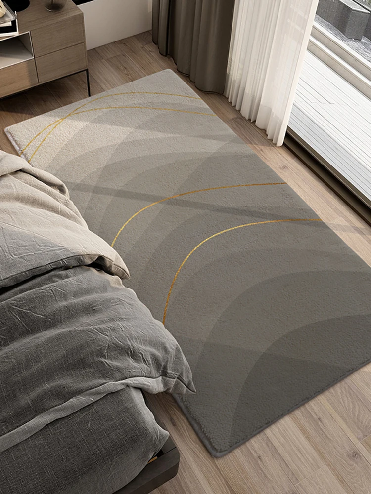

Modern luxury cashmere-like bedside carpet bedroom long bedside carpet living room bedside mat bedside household carpet