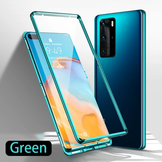 

Magnetic Metal Double Side Glass Case For Huawei P30 P20 P40 Mate 40 30 20 Pro Honor 20 Lite 8X 9X Y9 Prime P Smart 2019 Cover