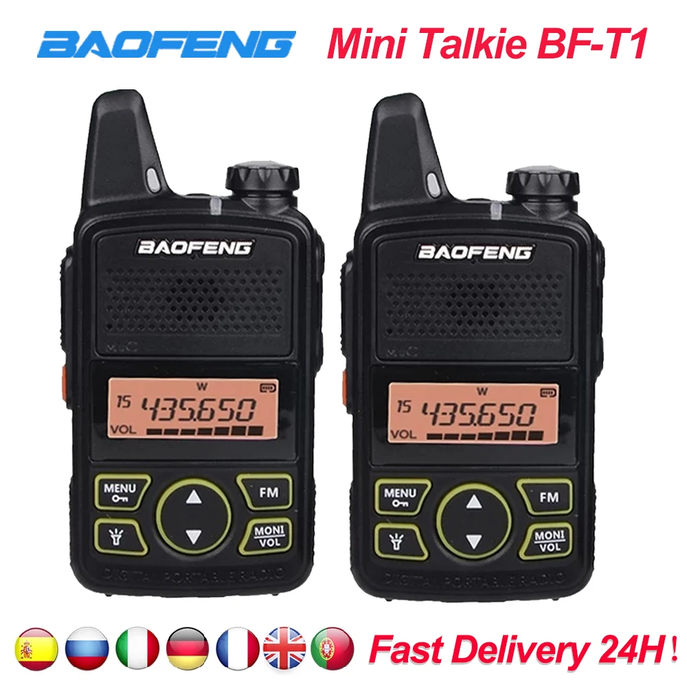 Портативная 2-полосная рация Baofeng BF-T1 Mini BFT1 UHF 400-470 МГц 20CH Ham FM-приемопередатчик с