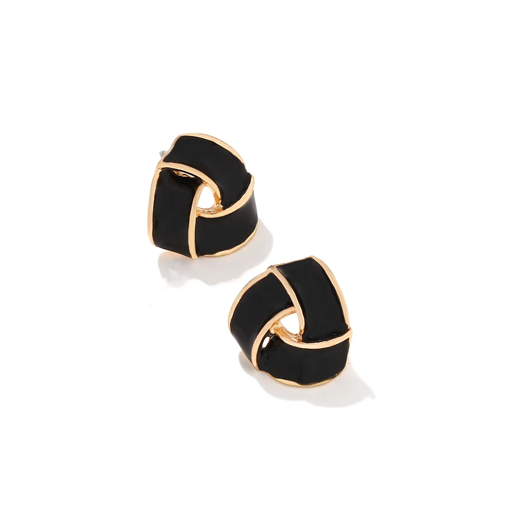 Металлические полые треугольные геометрические серьги-гвоздики женские