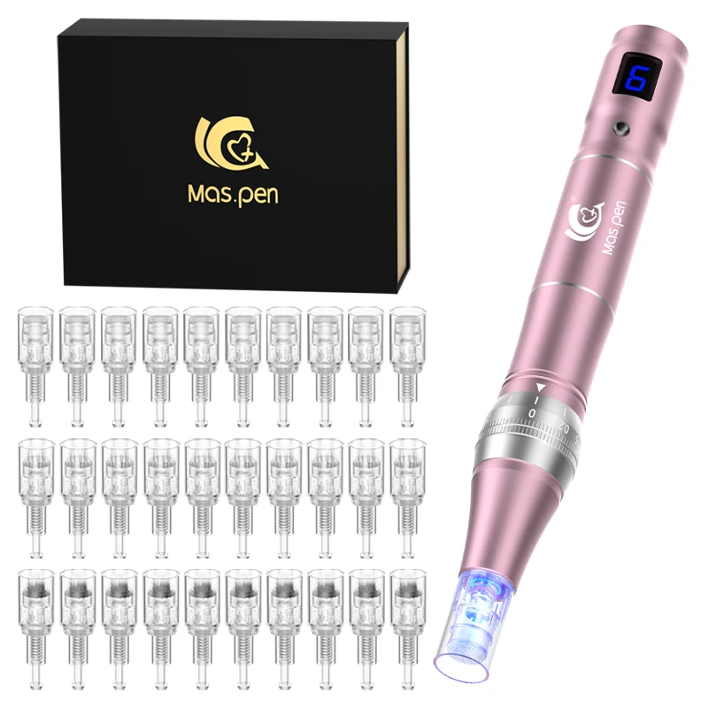 Penna Microneedling Professionale Senza Fili Ultima Dermapen A 6 Velocità Con Cartuccia A Vite Per Aghi Per Tatuaggi Da 30 Pezzi