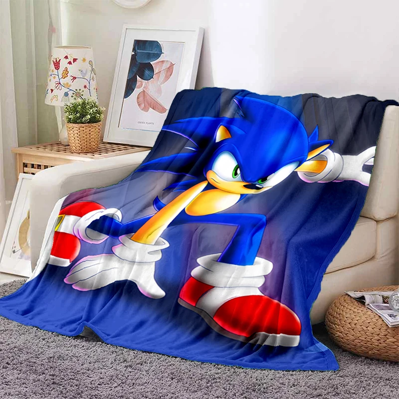 

Anime Sonic Blanket Fashion Cartoon Monster Flannel Fluffy Fleece Throw Blanket Children and Adult Gift Sofa Travel Camping