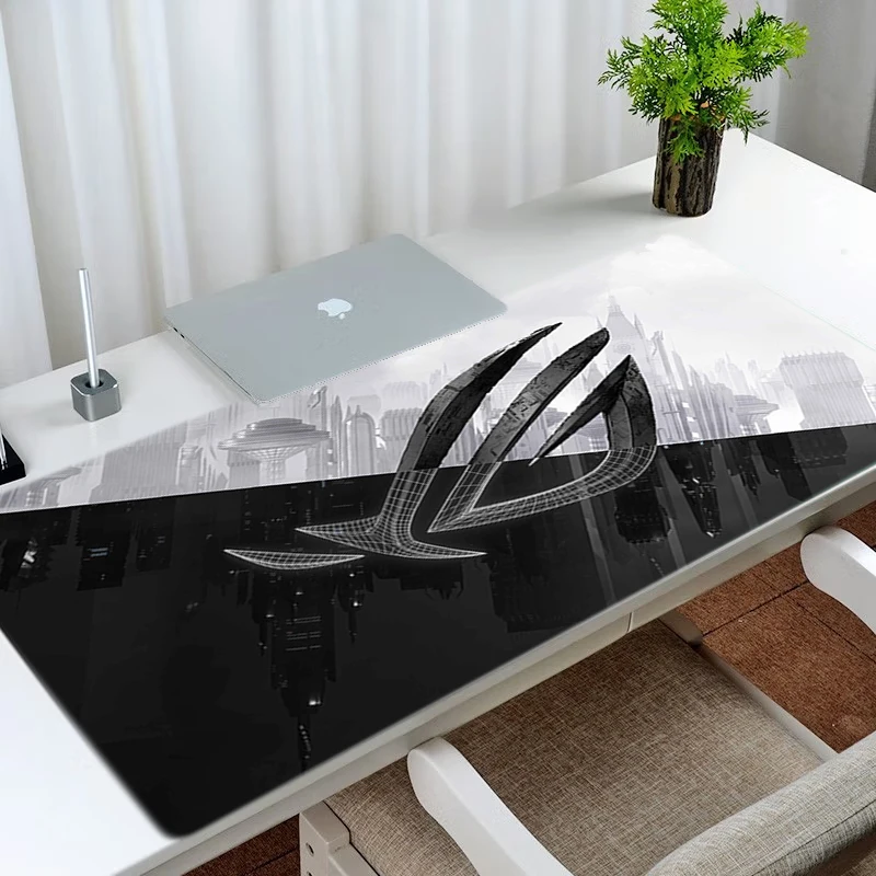 

Коврик для мыши Asus ROG, Большой Белый Настольный коврик для девочек, размер Xxl, аксессуары для компьютера и игр в стиле аниме, настольный ковер,...