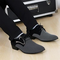mens leather concise shoes mens business dress pointy plaid black shoes breathable formal wedding basic shoes men 2022 loafers
