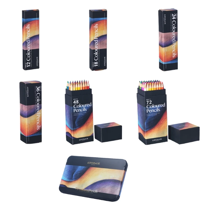 

57EC 72PCS Drawing Colored Pencil Art Supplies Kit Colored Sketching Pencils Sets