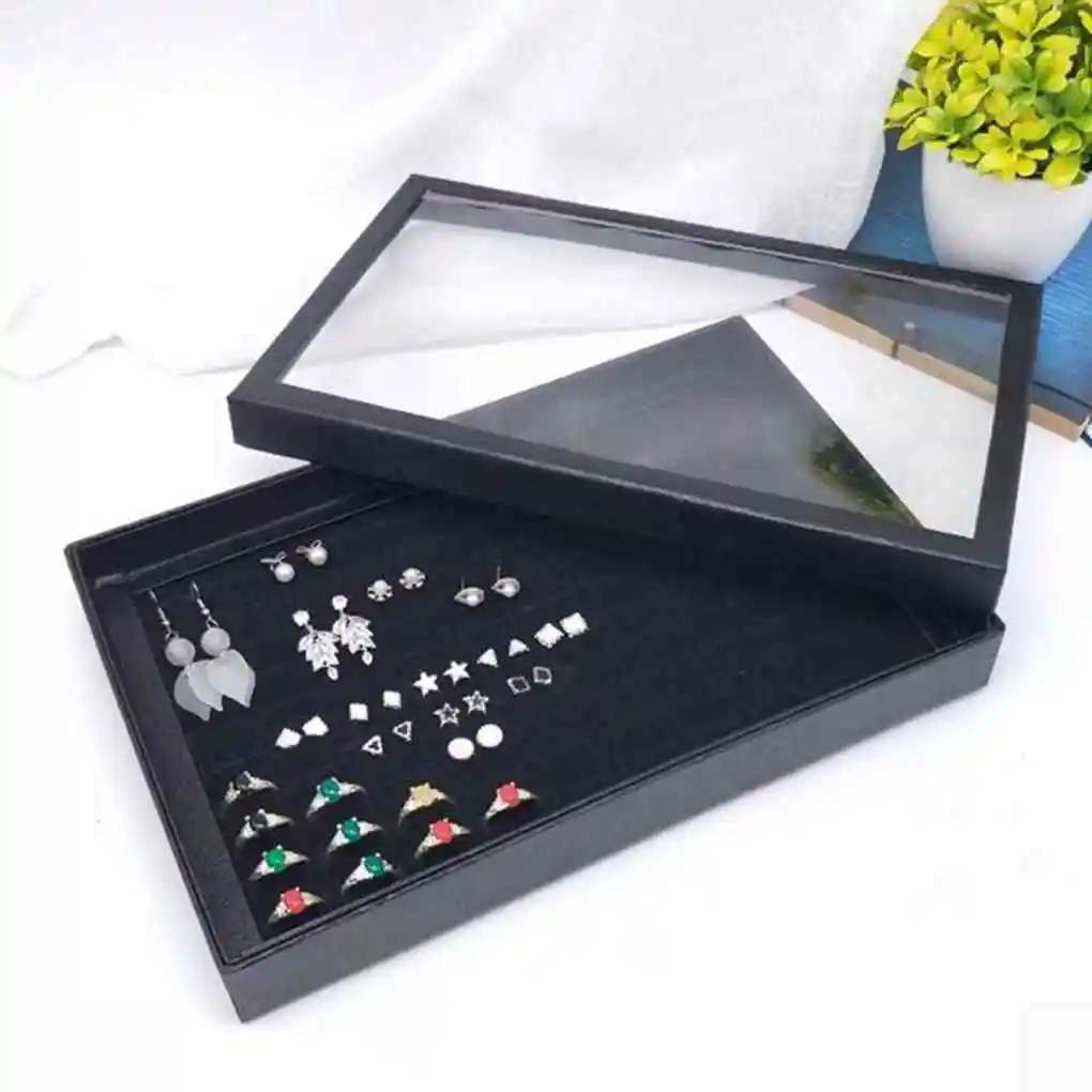 High Quality 1PC Universal Jewelry 100 Slots Rings Display Stand Storage Box Ring Box Jewelry Organizer Holder Show Case Box images - 6