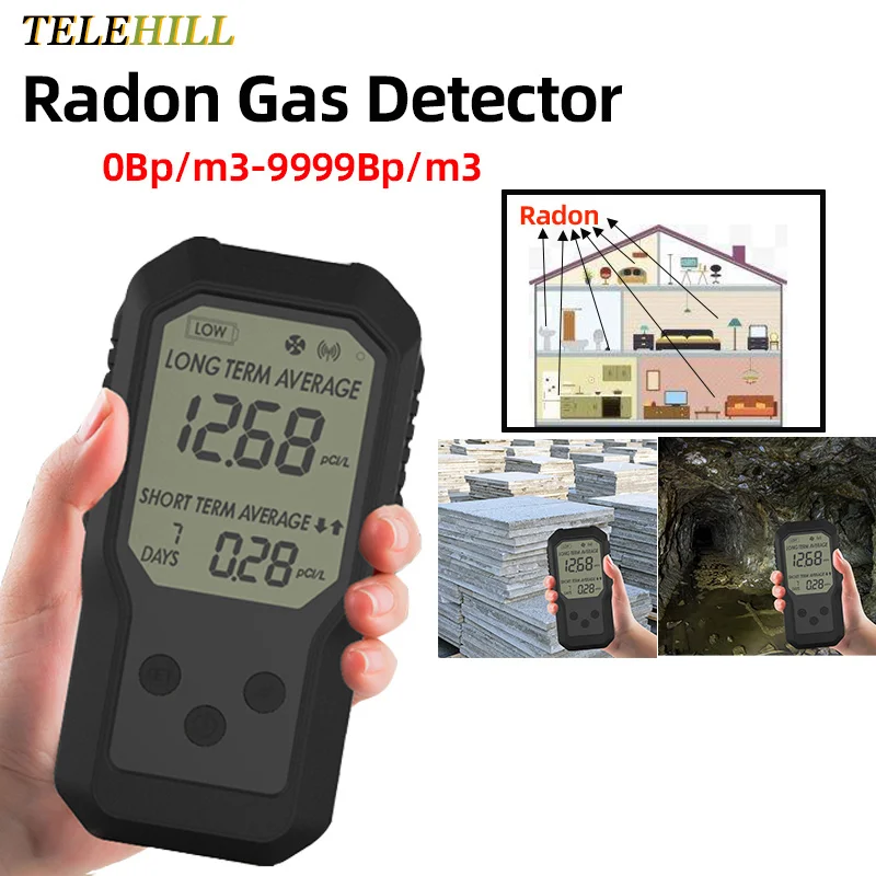

Портативный детектор радона с ЖК-дисплеем, заводской анализатор обнаружения радона 0Bp/Газовый детектор тестер/m3, детектор газа радона для д...