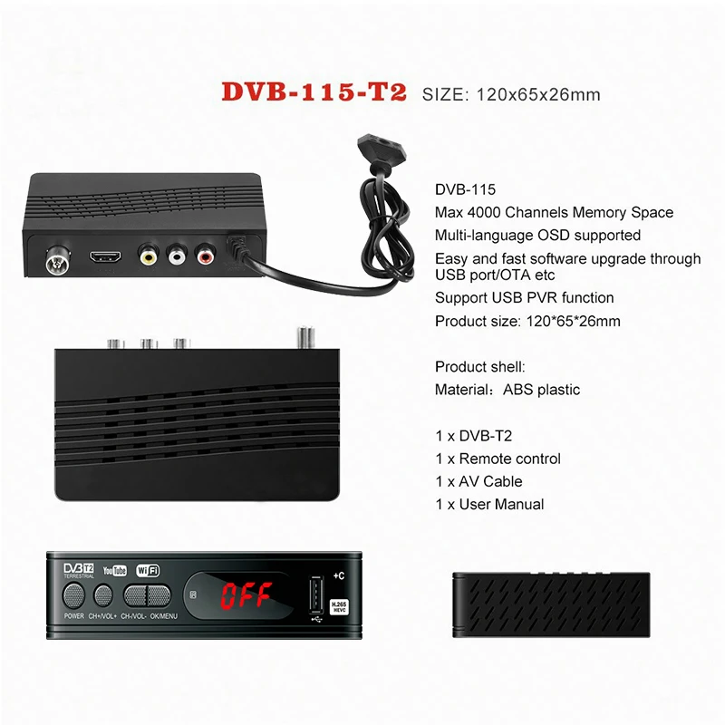 Новинка 2022 года ТВ-приставка CCCAM Dvb T2 Wi-Fi Usb 2 0 Full-HD 1080P стандартный тюнер