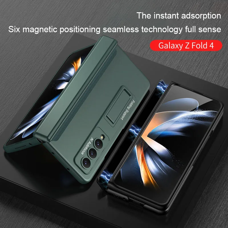 

Противоударный армированный чехол для Samsung Galaxy Z, складной 5 дюймов, Магнитный чехол с петлями и подставкой, жесткий чехол из поликарбоната для Samsung Z, складной 4, чехол с подставкой