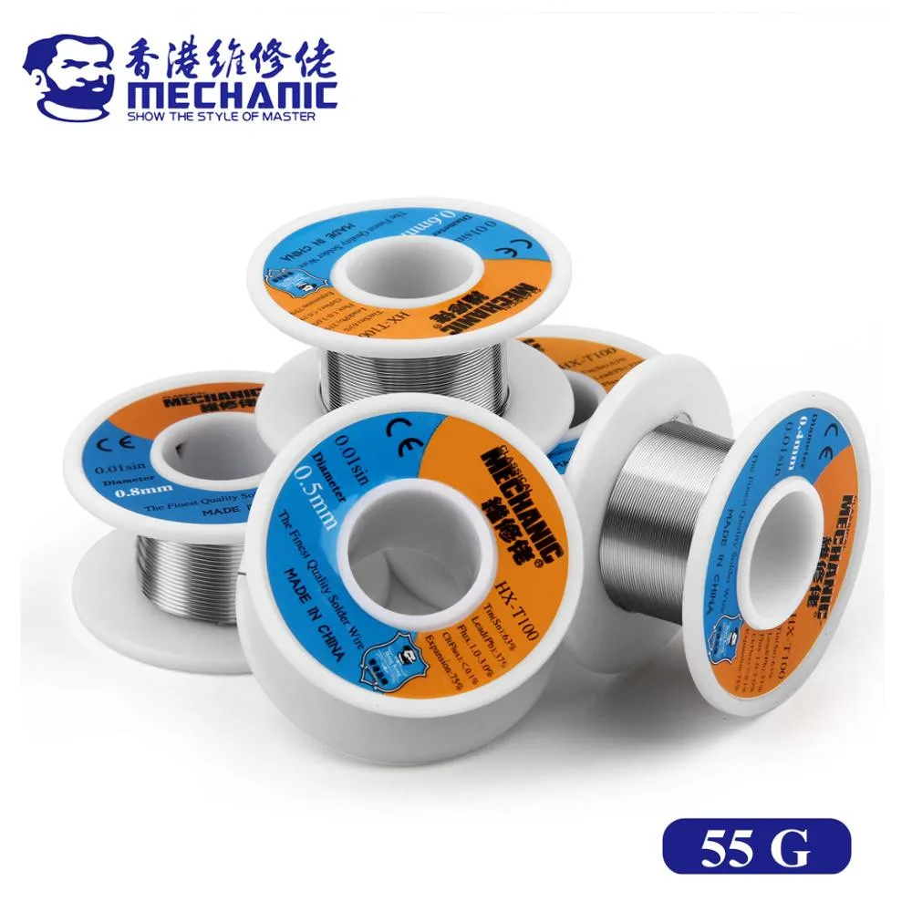 MECHANIC HX-T100 55g Sn63/Pb37 мягкая канифольная сердцевина 183 ℃ припой с температурой