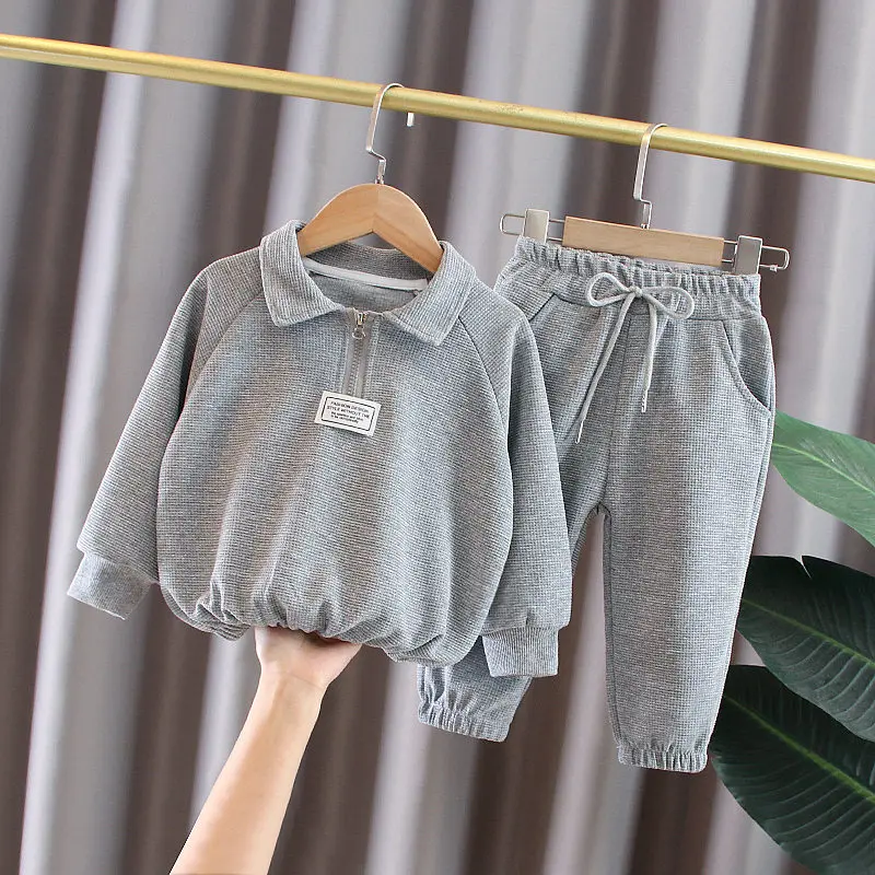 

Spring Children Baby Boys Clothes Cotton Solid Hoodies Pants 2Pcs/sets Infant Kid Fashion Toddler Casual Tracksuit 1-6 Years