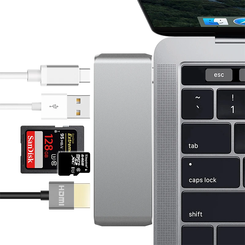 USB Type C Hub C-HDMI-совместимый адаптер для SD-карты 4K USB-C PD док-станция TF Donge слот MacBook Pro
