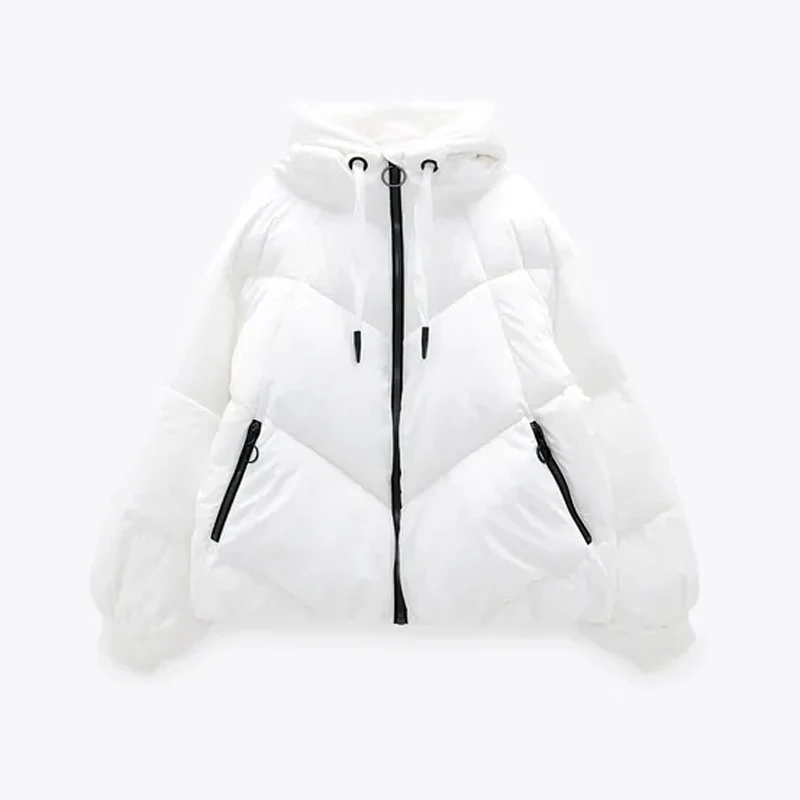 2021 Za Winter Warm Snow Women New Hooded Parkas Down Cotton Padded Jacket Women Coat Thicken Women Casual Parka Oversized