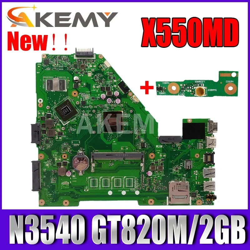 

X550MD motherboard For Asus X550MJ Laptop motherboard X550M X550MD X552M Notebook mainboard 100% tested N3540/N3530 GT820M/2GB