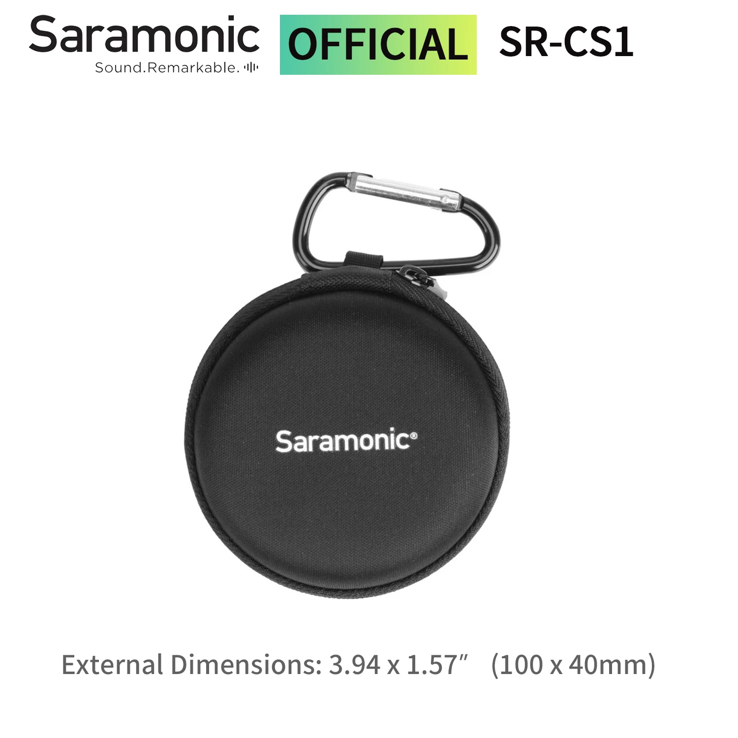 

Saramonic SR-CS1 Zippered Clamshell Lavalier Protective Case with Carabiner for Lavalier Microphones Clips Windscreens and more