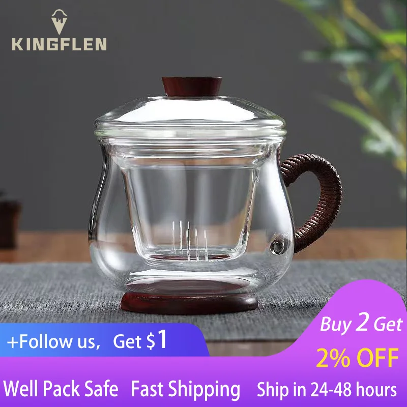 

Heat resistant glass tea making belt filter tea water separation scented tea cup high borosilicate office cup
