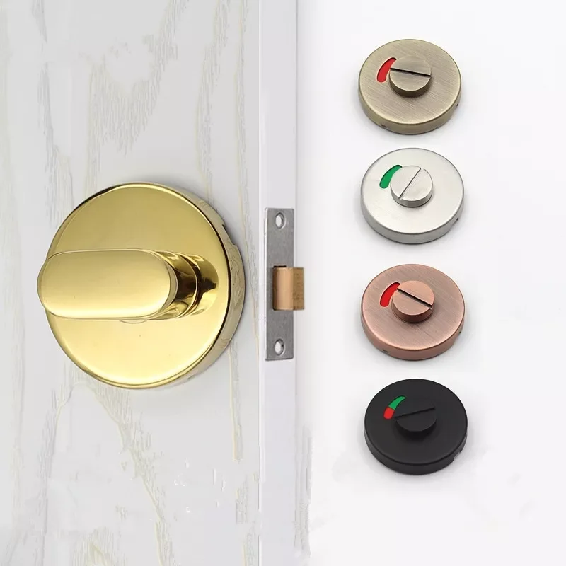 

Steel Door Lock WC toilet door handle Lock Bathroom Pull Knob Metal toilet door locks Thumb Turn Knob