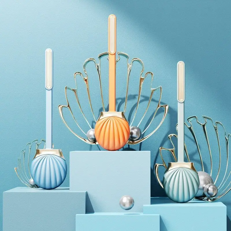 

Non Dead Corner Household Perforated Toilet Brush Wall Mounted Long Handle Cleaning Silicone Set Artifact