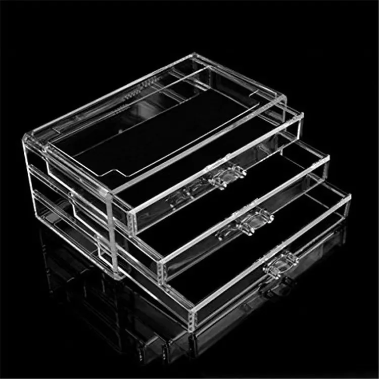 Acrylic Organizers Velvet Three-Layer Jewellery Storage Box Earring Rings Necklace Large Space Jewellery Case Holder Women Gift