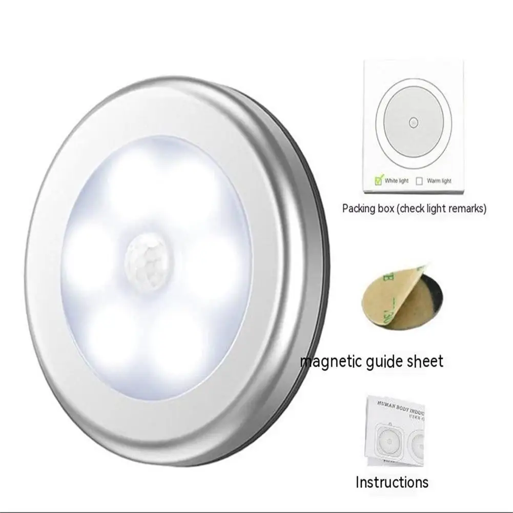 

New 0.6w Magnetic Led Night Light 35lm 120 Degree Wide Angle Human Body Sensor Cabinet Stair Wall Lamp