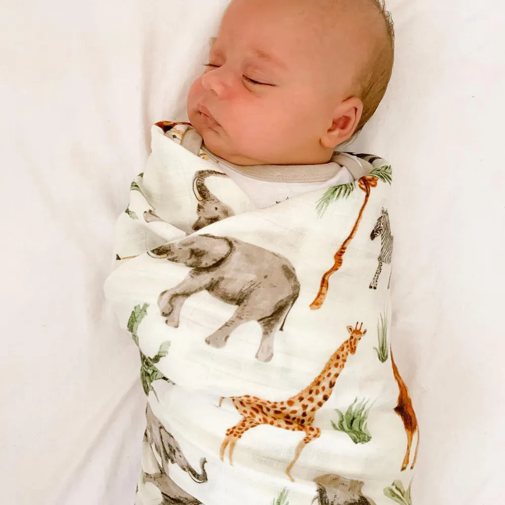 

Baby Blankets Organic Bamboo Cotton Muslin Swaddle Printed Animal Newborn Wrap Stroller Cover Baby Born Receiving Blanket
