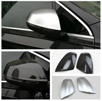 for audi q7 2016 2019 side door rearview mirror decor protector shell cover kit trim abs chrome carbon fiber accessories
