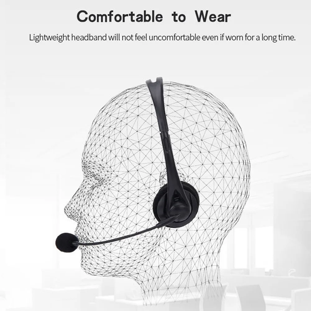 

School Office 3.5mm Wired Headphone Lightweight Headphone With Microphone Noise Canceling Computer Headset For Laptop Desktop