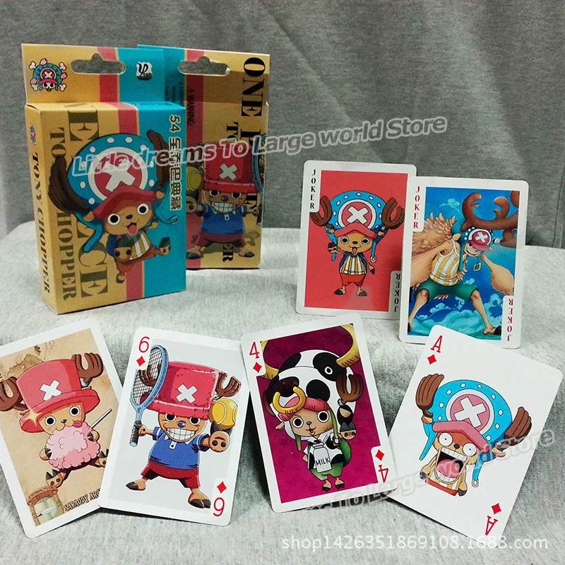 Japan Anime One Piece Paper Playing Poker Cards Luffy Chopper Texas Holdɾm Family Board Game Magic Props |