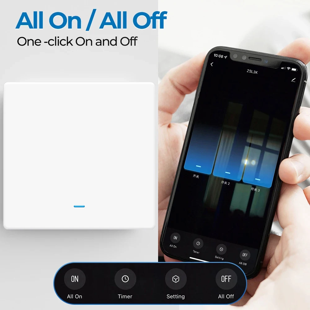 Умный выключатель света Tuya Zigbee EU UK