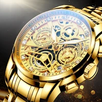 luxury gold watch for men sports quartz clock mens watches top brand chronograph waterproof wirstwatch relogio masculino
