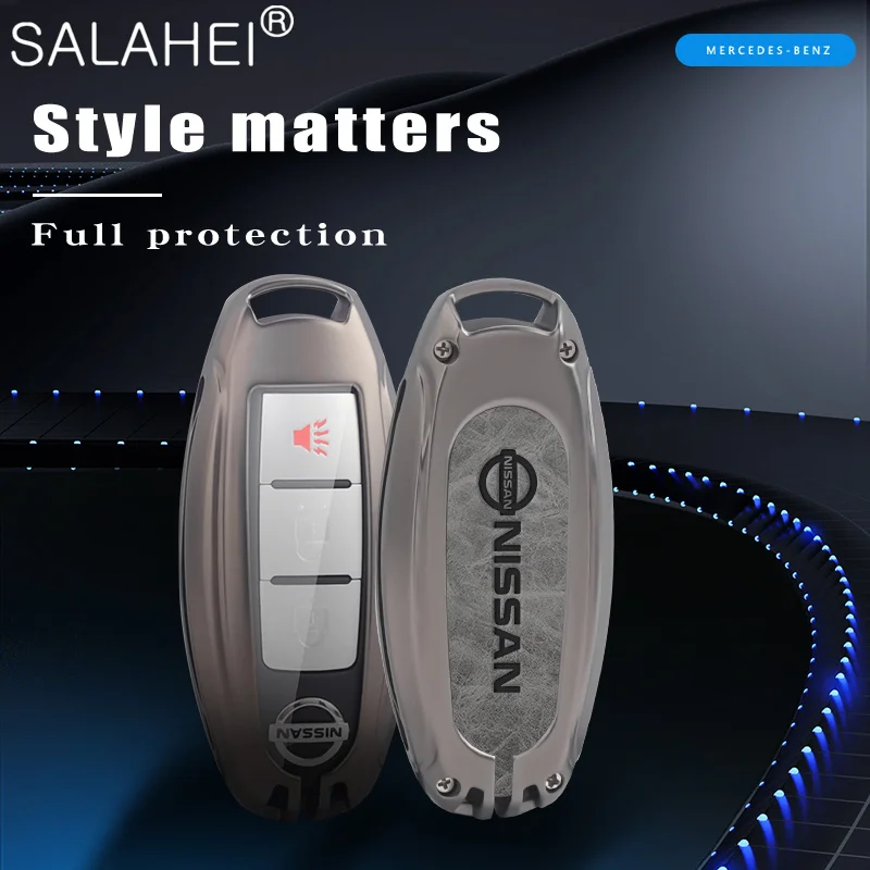 

Zinc Alloy Car Key Case Full Cover Shell Holder For Nissan Qashqai Juke X-Trail Kicks Tiida Pathfinder Altima Patrol Accessories