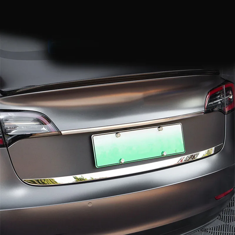 Rear Trunk Lid Cover Tailgate Trim Door Handle Molding Boot Garnish Bezel Fit For Tesla Model 3 2018 - 2021 car accessories